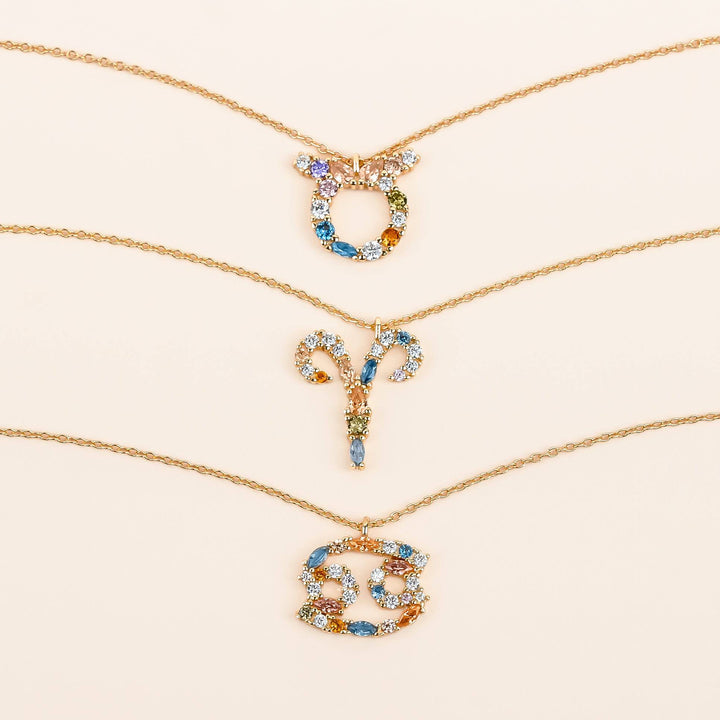 Sternzeichen Kette für Damen, aus glänzendem 925 Sterlingsilber.