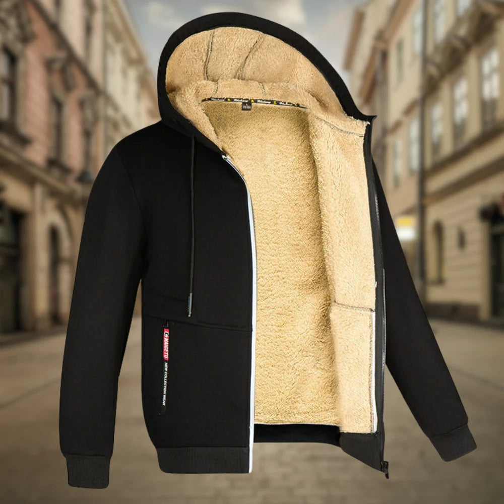 Stylische Unisex-Kapuzenjacke mit Reißverschluss, perfekt für kühle Tage & Outdoor-Abenteuer.
