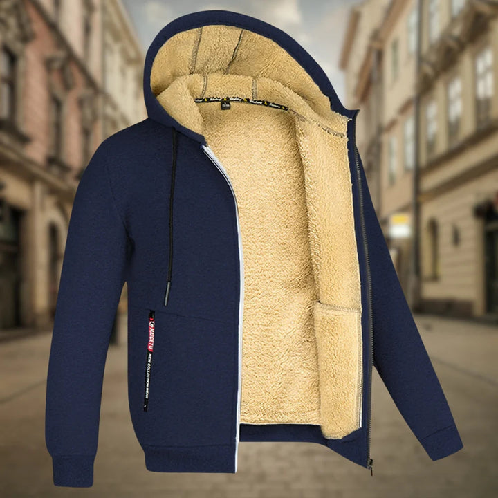 Vielseitige Kapuzenjacke für Herren & Damen, warm gefüttert und stylisch für jede Jahreszeit.