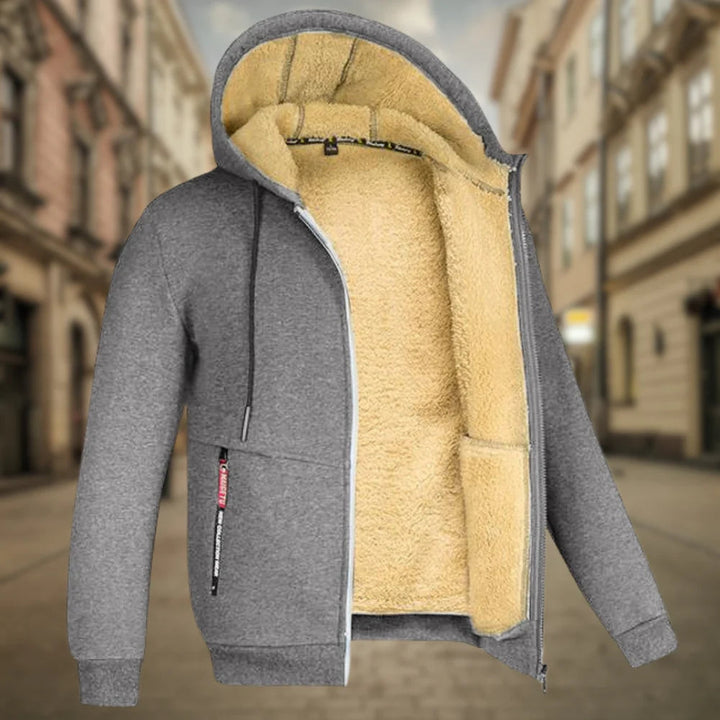 Atmungsaktive Herren-Freizeitjacke mit Kapuze, perfekt für Wanderungen und kühlere Temperaturen.