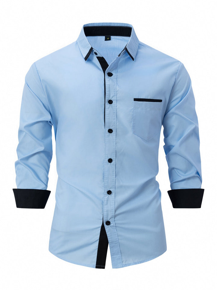 Schmal geschnittenes, gestreiftes Langarm-Businesshemd für Herren, bügelfrei. Ideal für Büro & Smart Casual.