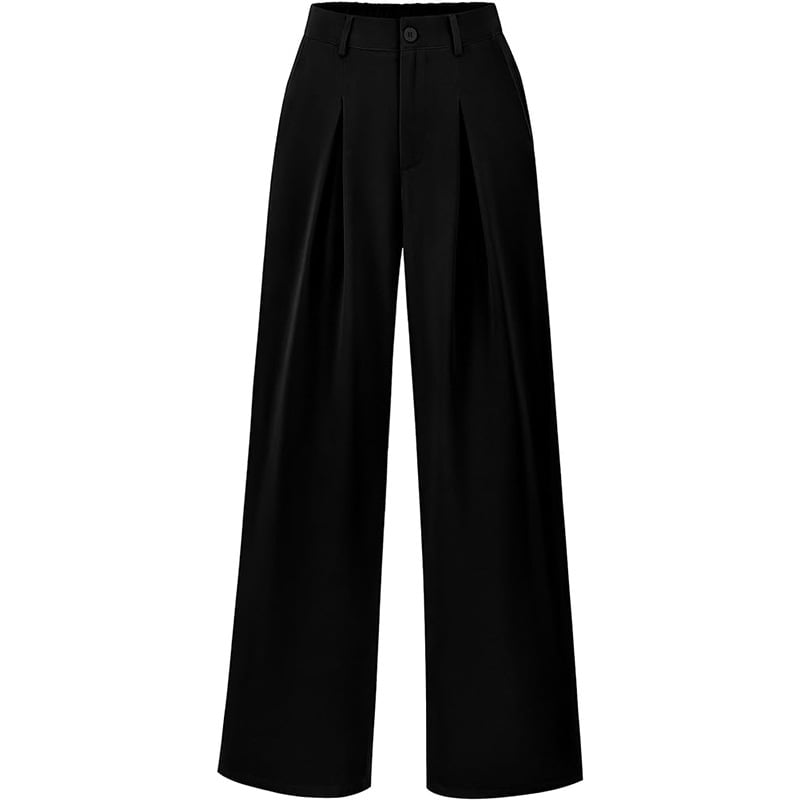 Damenhose hochtailliert, weit geschnitten, in eleganter Farbe. Perfekte Silhouette für modische Outfits.
