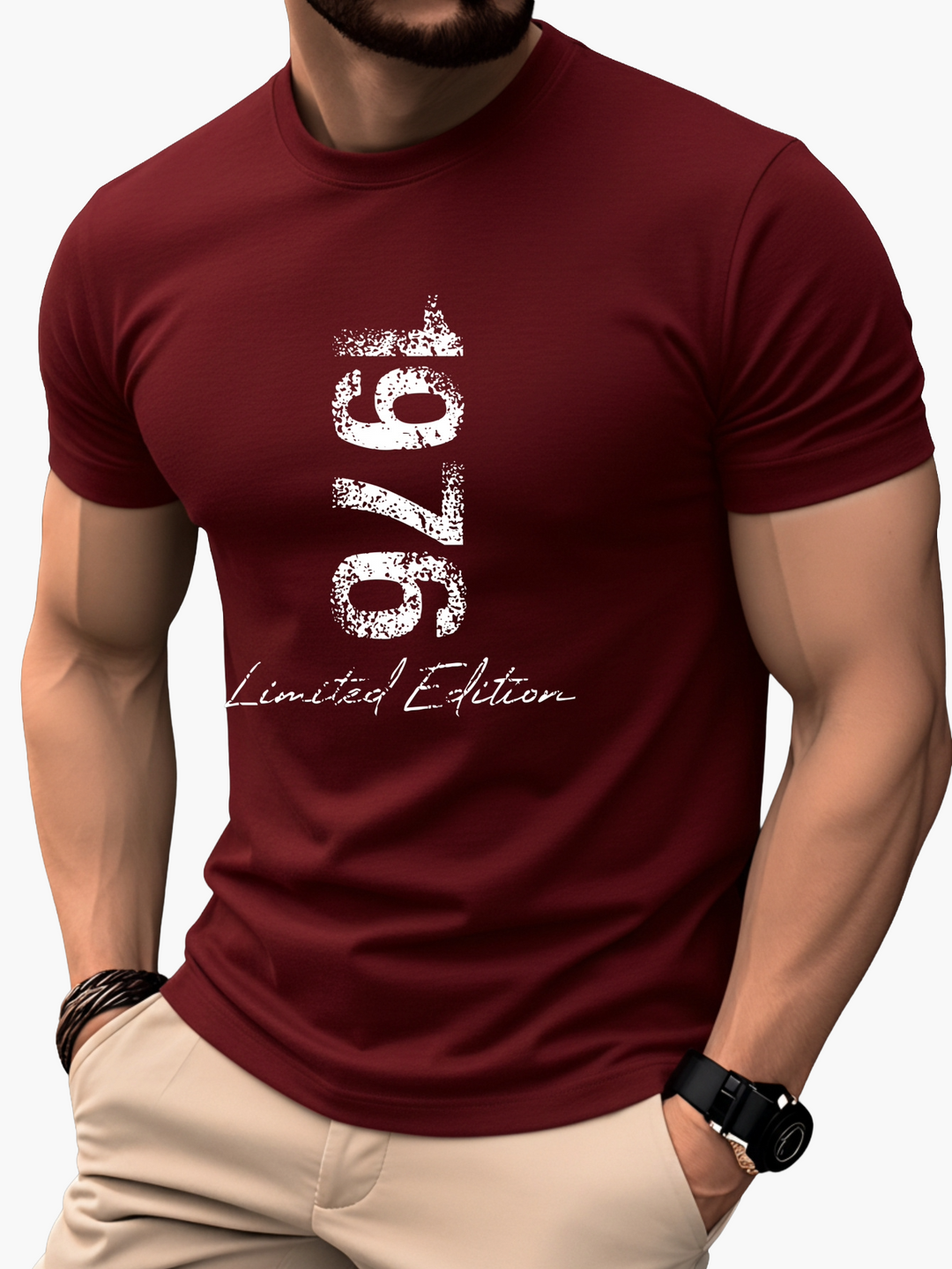 Dieses Herren T-Shirt "1976 Limited Edition" ist ein einzigartiges Retro-Stück. Stilvolle Freizeitmode.
