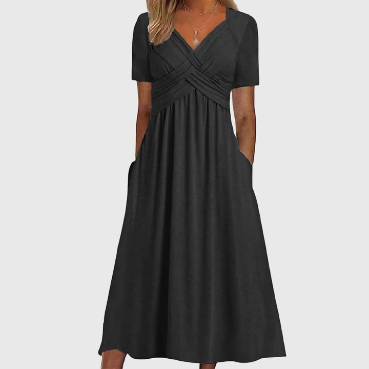 Rosa Damen Freizeit Midi-Kleid Slim Fit, bequem & elegant. Mit integrierter Bauchkontrolle für eine tolle Figur.