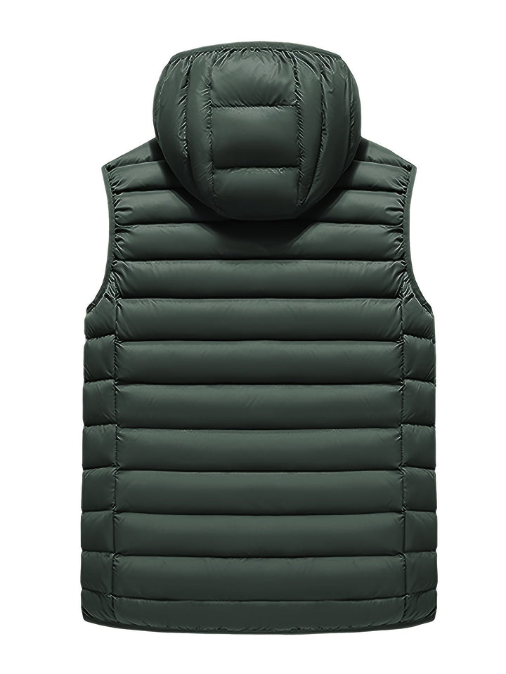 Modische Herren Steppweste mit Kapuze, leicht & warm, für den urbanen Lagenlook.