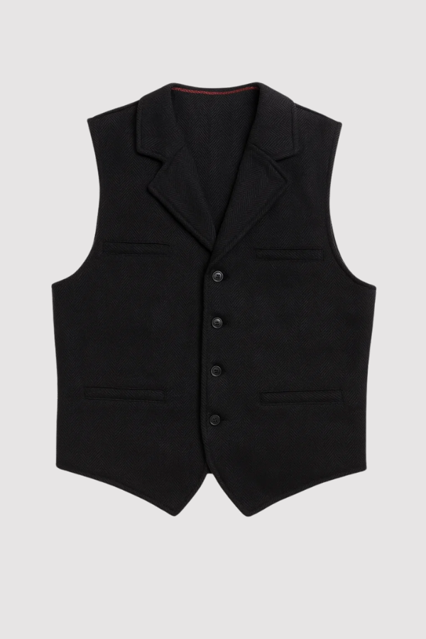 Elegante Herren-Reversweste in klassischem Design, vielseitig für Business & Freizeitmode. Slim Fit Anzugweste.