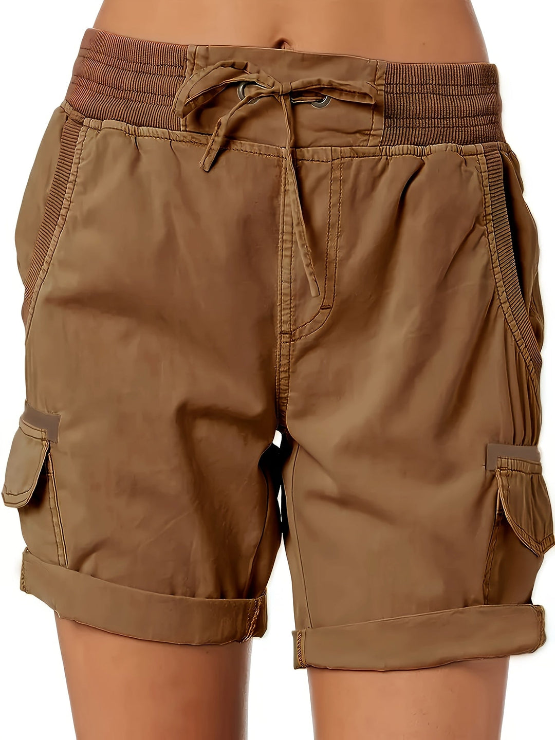 Komfortable Damen Cargo Shorts mit verstellbarem Kordelzug, praktische Taschen, perfekt für den Sommer.