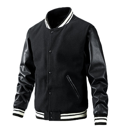 Herren-Frühlingsjacke Colorblock: Modernes Design für die Übergangszeit, einreihig, gerippter Saum.