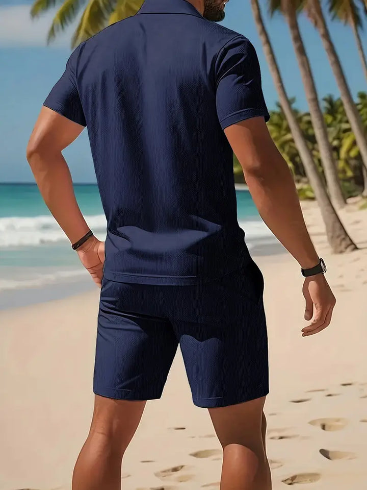 Herren Strandmode Zweiteiler, atmungsaktives Set für den perfekten Sommer.