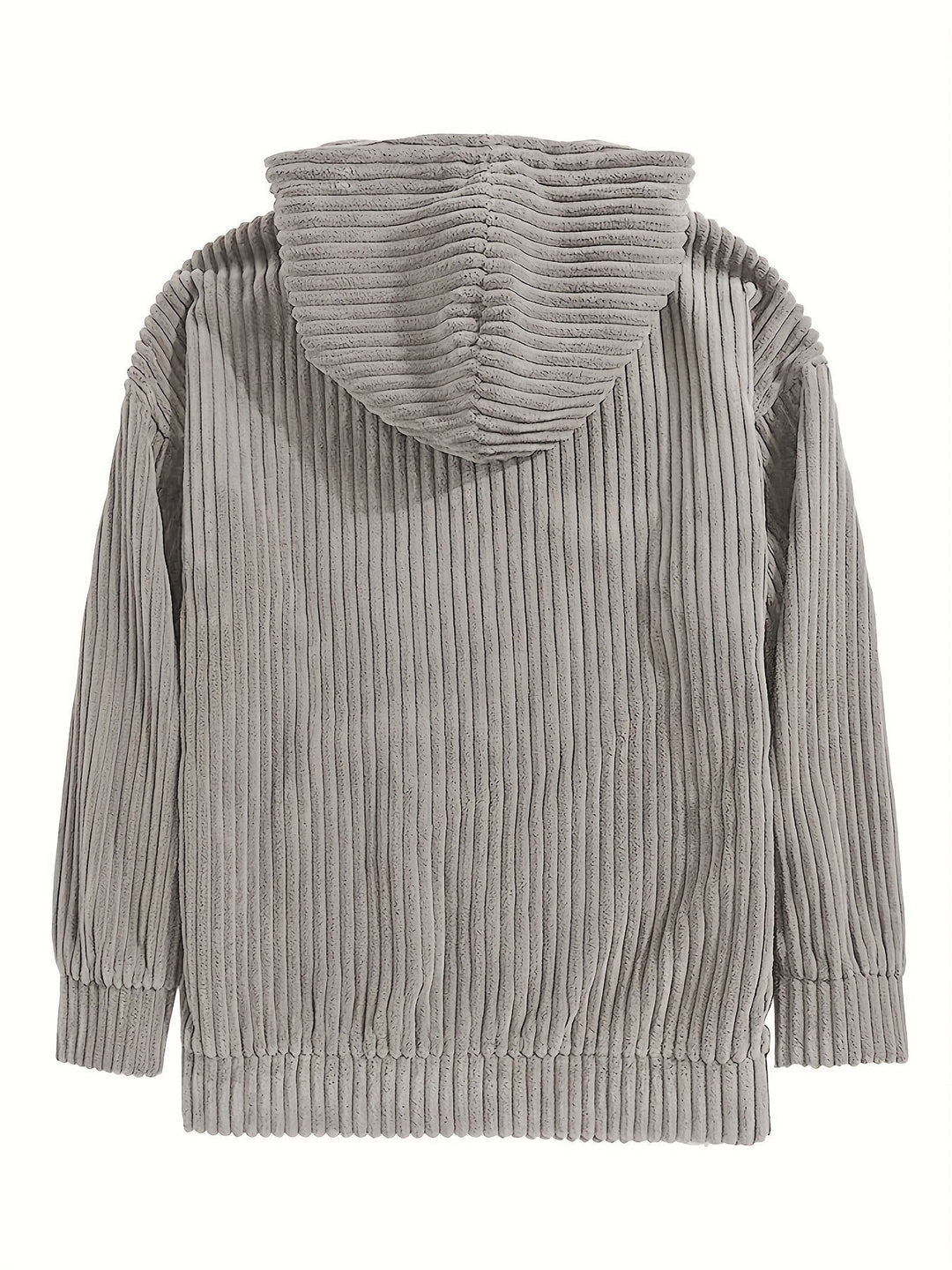 Klassischer schwarzer Unisex Hoodie aus Rippstrick mit Kapuze, Kordelzug und geräumiger Kängurutasche.