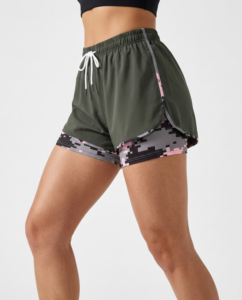 Lässige Damen Freizeit-Shorts mit Anti-Exposition-Design, kurz, bequem & schnelltrocknend.