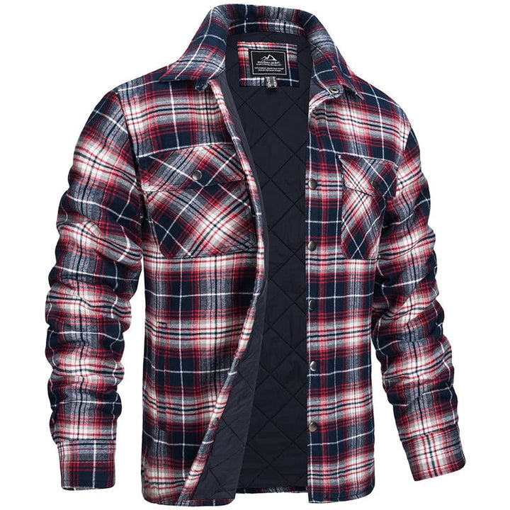 Herren Karierte Holzfällerjacke, robust für Outdoor-Aktivitäten, stilvoll für den Alltag, gefüttert & warm.