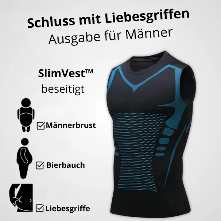 Unsichtbares Kompressionsunterhemd für Männer, ideal unter jedem Hemd für einen flachen Bauch & Halt.
