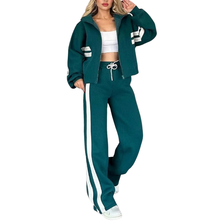 Komfortabler Damen Trainingsanzug für Fitness, Jogging & Freizeit. Activewear Sportset mit Jacke und Hose.