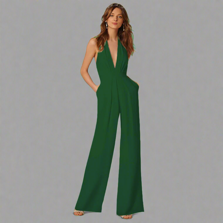 Ärmelloser Sommer Jumpsuit für Damen mit weitem Bein, ideal für Party Outfits.
