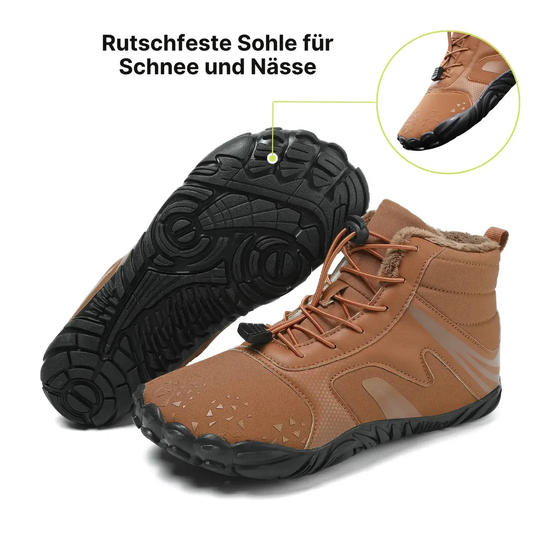 Babyblaue Winter-Barfußschuhe, flexibel & wasserabweisend. Für Wärme, Komfort & natürliches Laufgefühl.