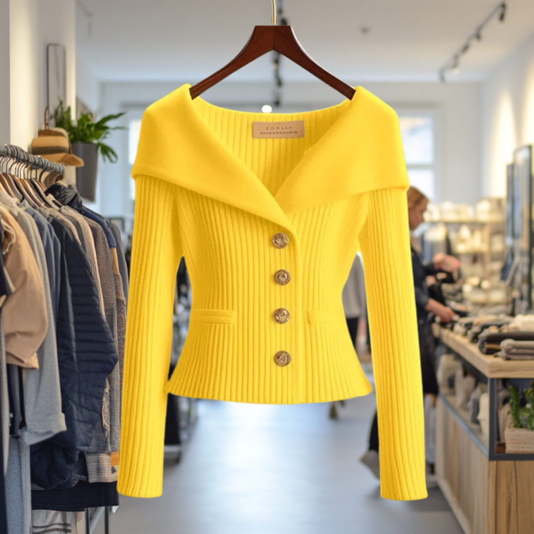Eleganter, luxuriöser Damen Strickcardigan. Kuschelig warm für Herbst & Winter.