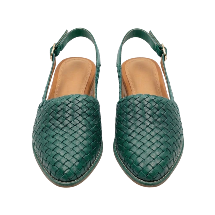 Bequeme Damen Slingbacks flach & spitz, mit geflochtenem Riemen. Ideale Alltagsschuhe für Komfort & Stil im Sommer.