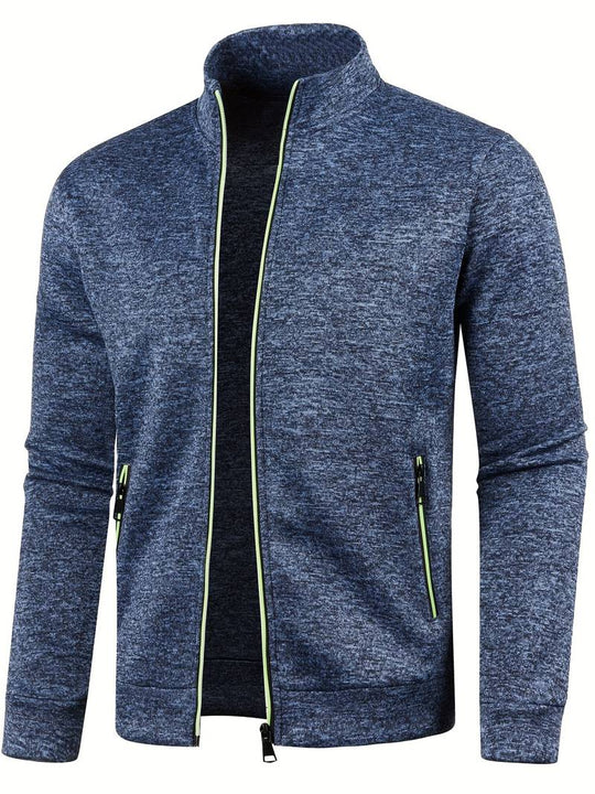 Ganzjährige leichte Herren-Reißverschlussjacke, perfekt als funktionale Übergangsjacke. Komfortable Herrenmode.