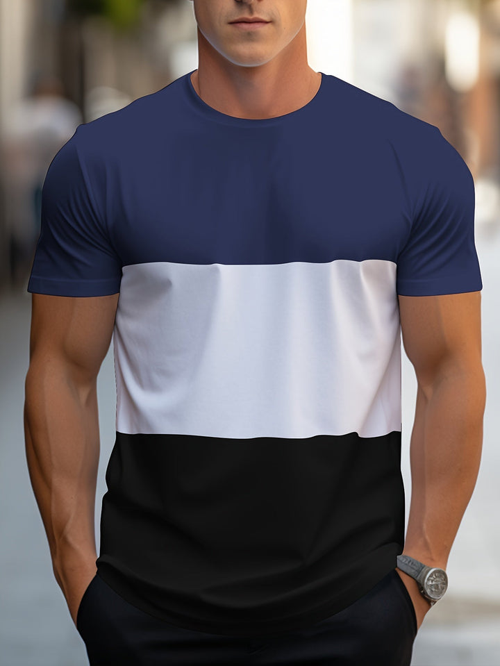 Herren Colorblock T-Shirt, modisch & komfortabel, ideal für Streetwear und Alltag.