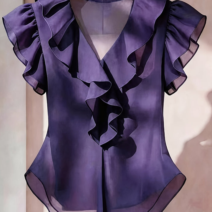 Feminine Rüschenbluse mit Volantärmeln. Macht jedes Outfit zum Hingucker.