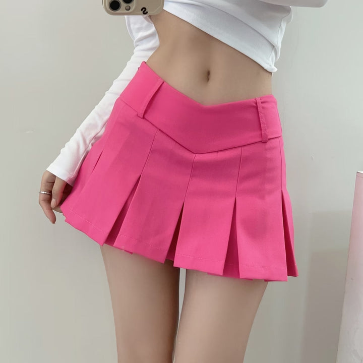 Trendiger Damen A-Linien Falten-Minirock mit Shorts. Vielseitiger Sommer-Skort für elegante und bequeme Auftritte.