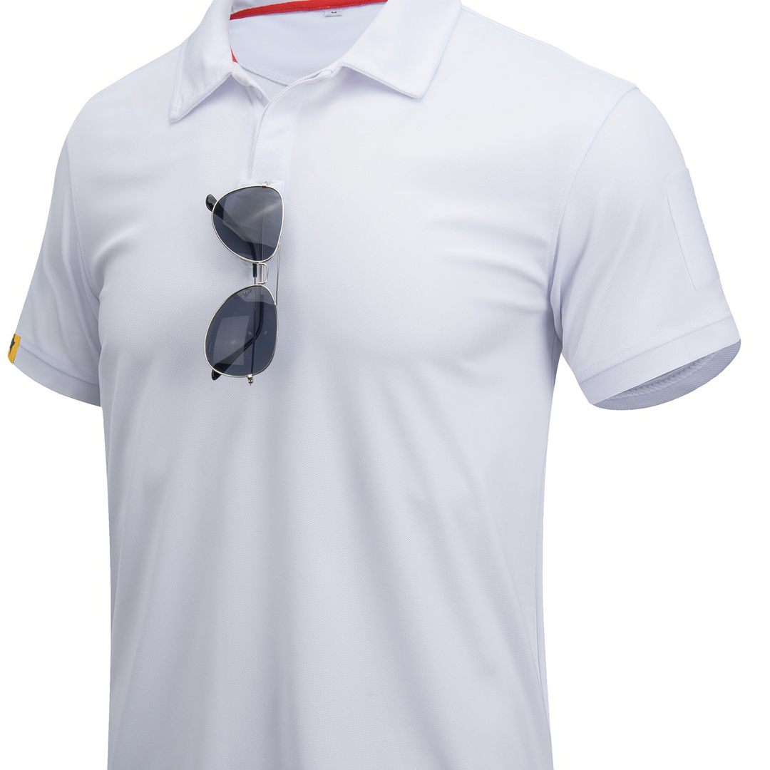 Atmungsaktives Herren Tactical Poloshirt, schnelltrocknendes Funktionsshirt für Sport, Outdoor & bequeme Arbeitskleidung.