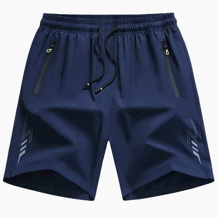 Stylische Athleisure Herrenshorts, perfekt für Sport & Freizeit. Mit sicheren Reißverschlusstaschen.