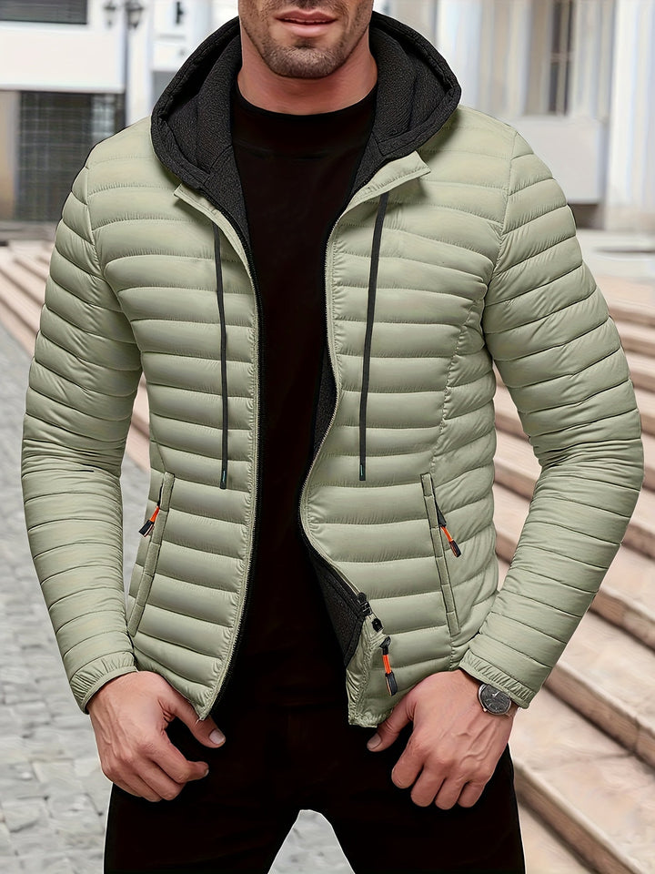 Komfortable Herren Winter-Kapuzenjacke, Steppoptik, optimal für kalte Tage, auch in großen Größen verfügbar.