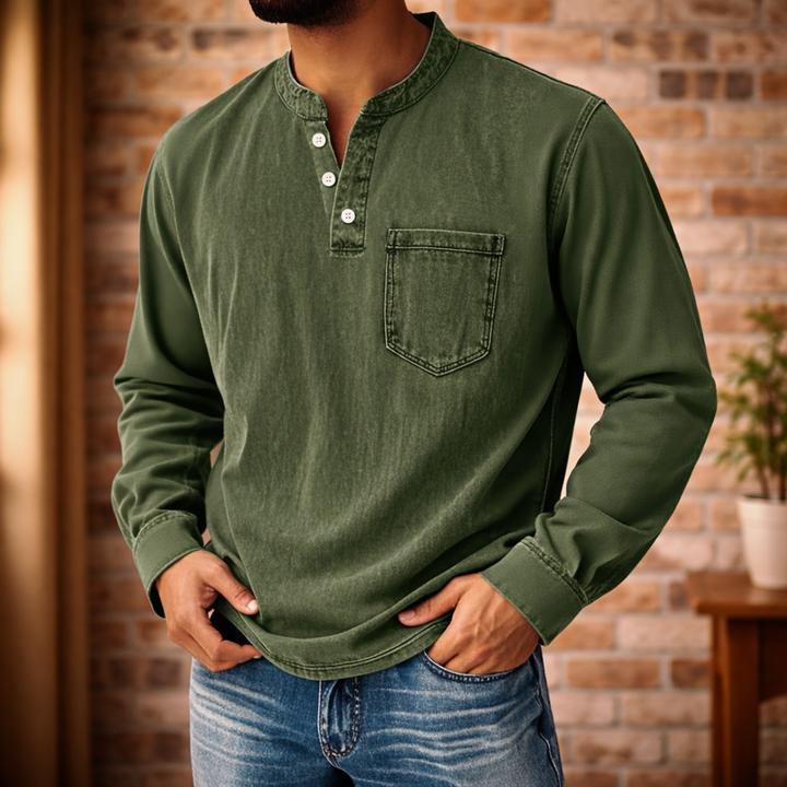 Modernes Herren Langarmhemd Regular Fit. Bequem, elegant & perfekt als Freizeithemd oder smartes Bürohemd. Mit Brusttasche.