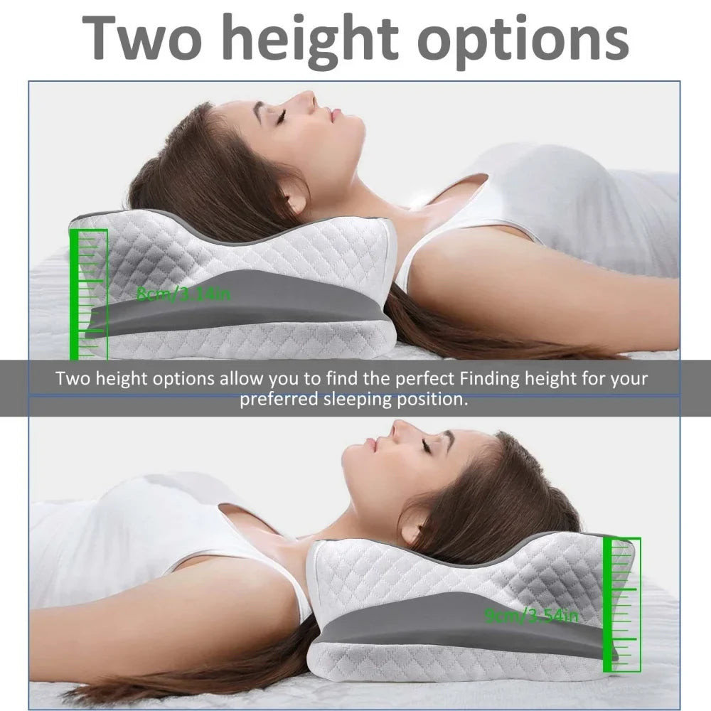 Orthopädisches Memory Foam Kissen zur Nackenentlastung. Kühlend, atmungsaktiv, für alle Schlafpositionen.