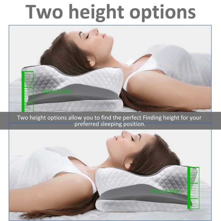 Orthopädisches Memory Foam Kissen zur Nackenentlastung. Kühlend, atmungsaktiv, für alle Schlafpositionen.
