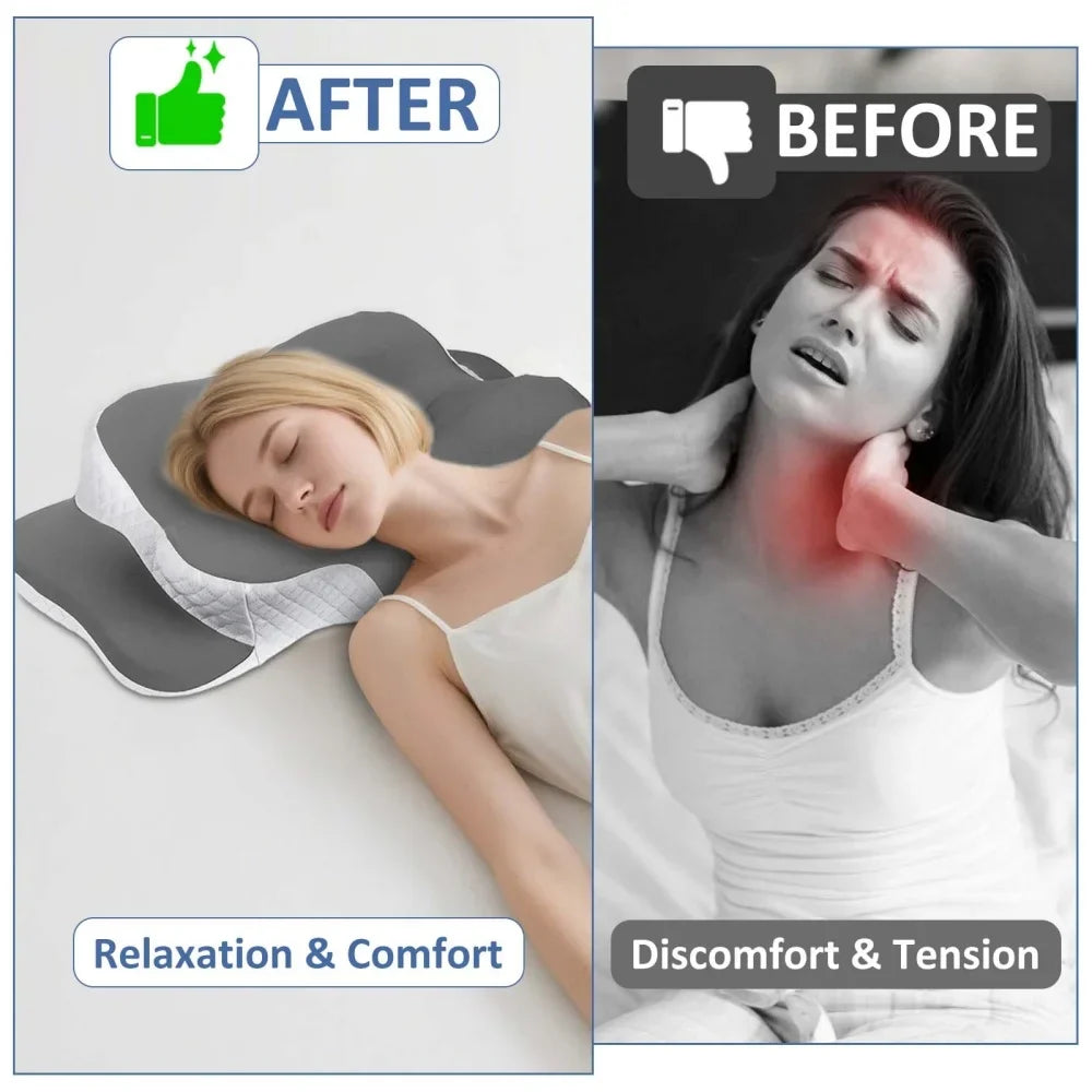 Seitenschläferkissen aus Memory Foam, kühlend & atmungsaktiv. Orthopädisch für optimale Nackenunterstützung.
