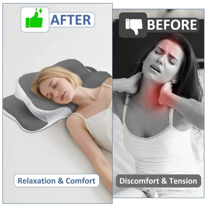 Seitenschläferkissen aus Memory Foam, kühlend & atmungsaktiv. Orthopädisch für optimale Nackenunterstützung.