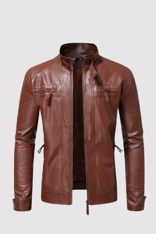 Herren Slim Fit Jacke in Schwarz mit elegantem Reißverschluss, perfekt für klassische Mode und den Business Look.