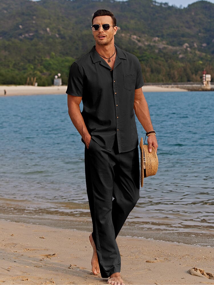 Lässiges Herren Strandset, Relaxed Fit, aus leichtem Material, ideal für Sommer & Urlaub.