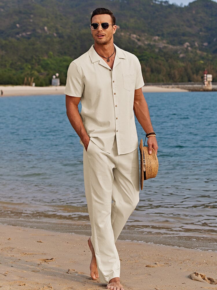 Entspanntes Herren Sommer Strandset für Freizeit. Lässiger Look mit Komfort für warme Tage.
