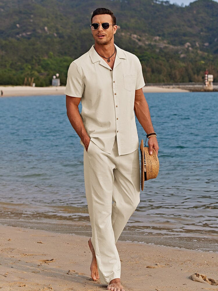 Entspanntes Herren Sommer Strandset für Freizeit. Lässiger Look mit Komfort für warme Tage.