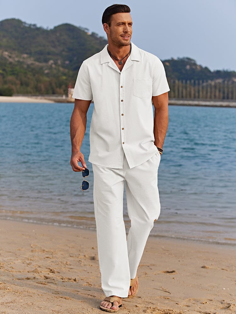 Komplettes Herren Strandset: Hemd & Shorts für Freizeit, Sommer & Urlaub. Lässiger Stil.