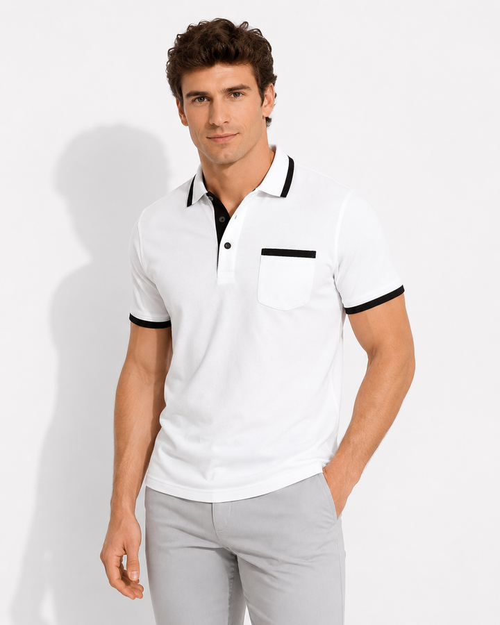 Herren Poloshirt kurzarm für Sommer & Büro. Klassisch, atmungsaktiv & stilvoll für Freizeitaktivitäten.