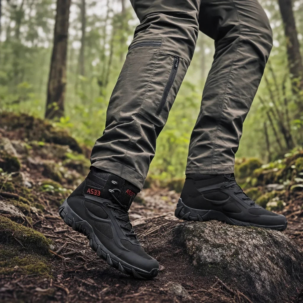Detailansicht der rutschfesten Sohle der Unisex Wanderschuhe, für optimalen Halt beim Wandern & Trekking.