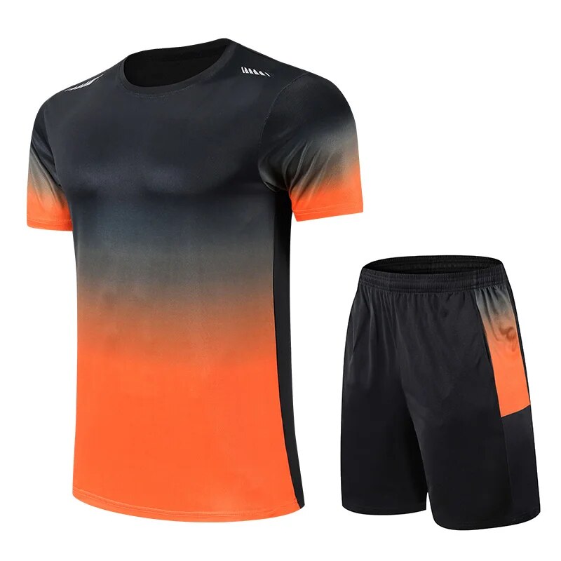 Vielseitiges Herren Sportset: Slim Fit Activewear mit atmungsaktivem Kurzarmshirt & Sporthose, ideal für Fitness.