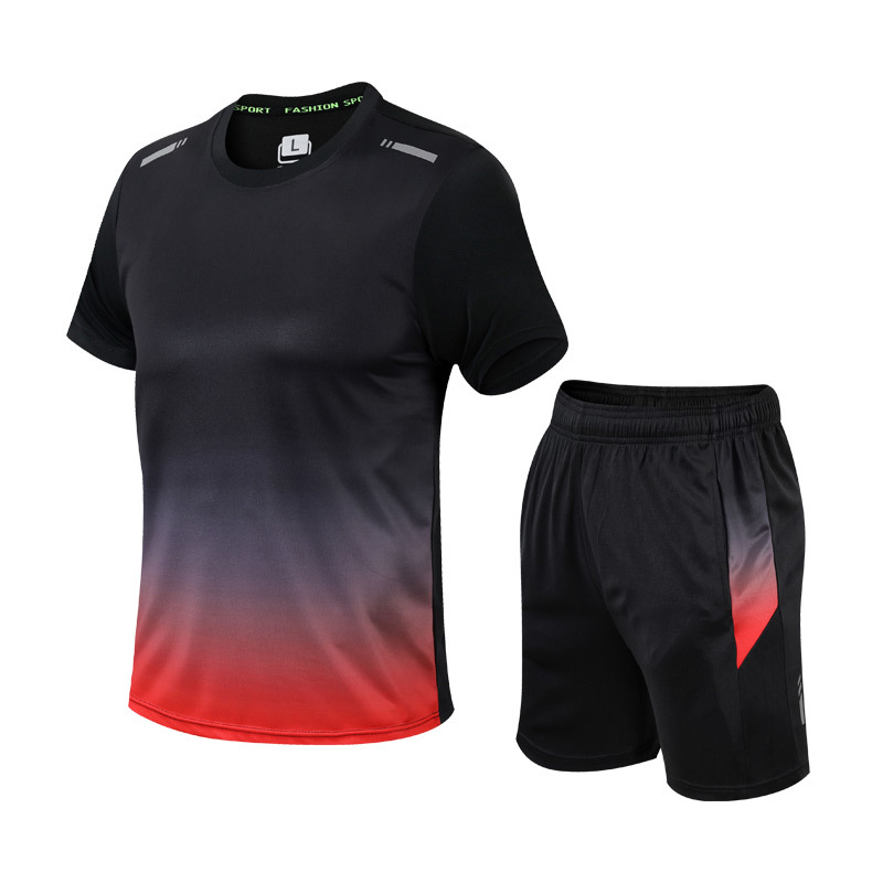 Leistungsorientiertes Herren Sportset Slim Fit, schnelltrocknend, bestehend aus T-Shirt & Sporthose für Fitness.