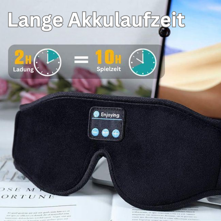 Moderne Schlafhilfe: Bluetooth-Augenmaske für Musikgenuss & Dunkelheit, ideal bei Schlafstörungen oder auf Reisen.