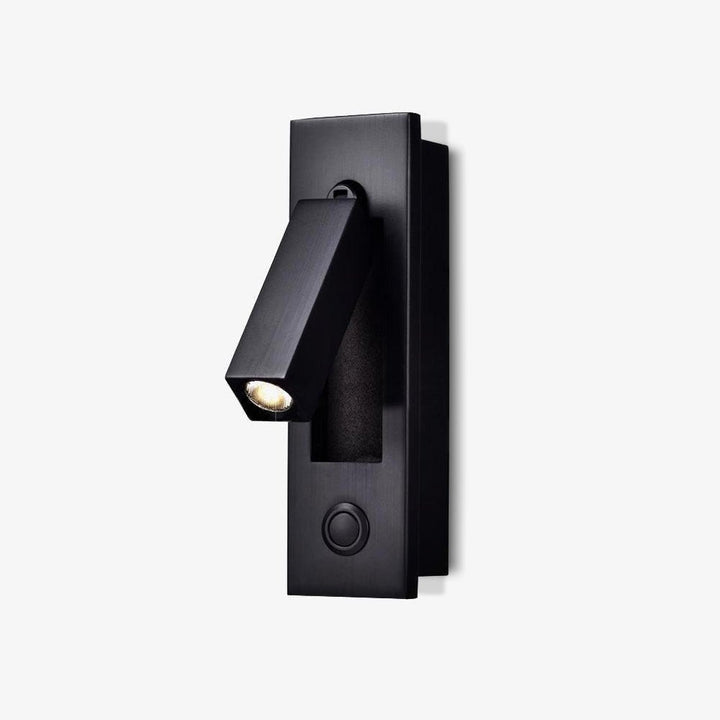 Moderne, schwenkbare LED-Wandleuchte Noxell in Nickel, minimalistische Leselampe für Innenräume.