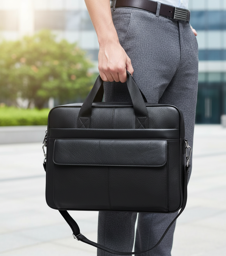 Elegante Unisex Business Aktentasche aus Leder für professionelle Organisation im Büro und auf Reisen.