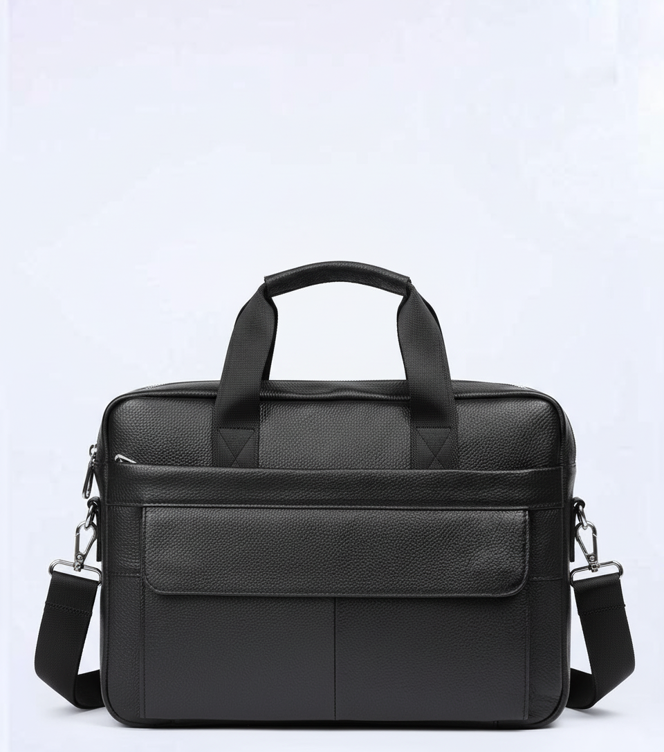 Geräumige Leder Aktentasche für Laptops, Dokumente und Bürobedarf; ideal für Business-Profis.