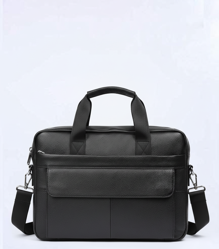 Geräumige Leder Aktentasche für Laptops, Dokumente und Bürobedarf; ideal für Business-Profis.