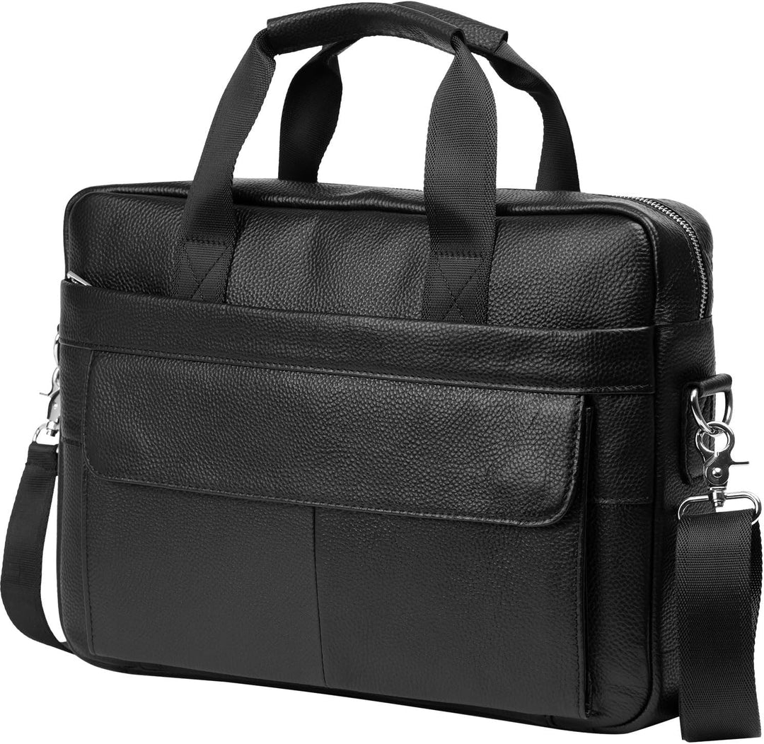 Praktische Leder Umhängetasche für Pendler, bietet sicheren Transport für Laptop und Dokumente.