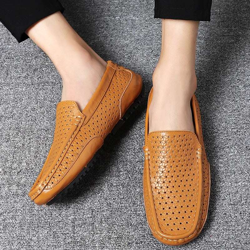 Komfortable Damiano Herren Business-Loafer, edle Leder-Schlupfschuhe.